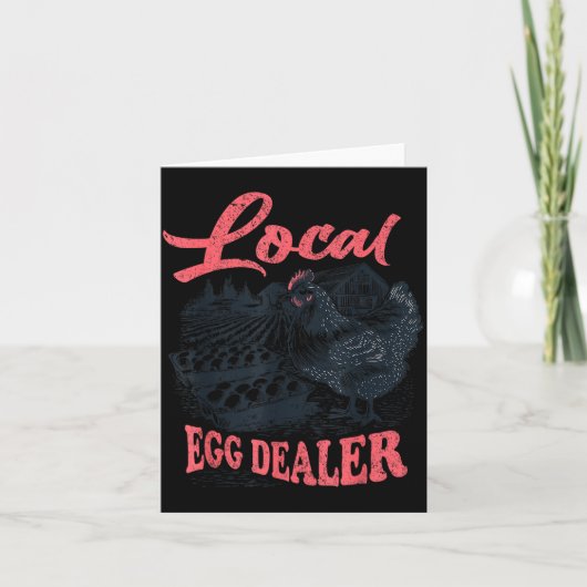 Local Egg Er Retro Chicken Funny Farmer Easter Adu Karte (Vorderseite)