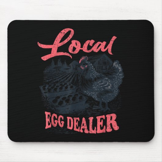 Local Egg Er Retro Chicken Funny Farmer Easter Adu Mousepad (Vorne)