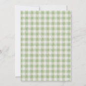 Local Grown Gingham Baby Mädchen Dusche Einladung (Rückseite)