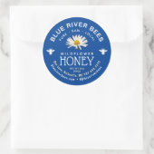 Local Honey Daisy Blue Label mit Facebook Handle Runder Aufkleber (Tasche)