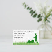 Local Neighbhood Lawn Service Business Card Visitenkarte (Stehend Vorderseite)