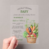 Locally Grown Baby Farmers Market Baby shower Acryleinladungen (Insitu (Handheld))