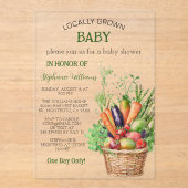 Locally Grown Baby Farmers Market Baby shower Acryleinladungen (Vorderseite)