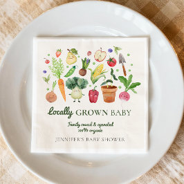Locally Grown Baby Farmers Market Couples Shower Serviette