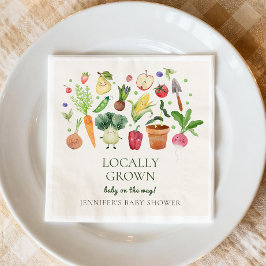 Locally Grown Baby Farmers Market Couples Shower Serviette