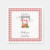 Locally Grown Baby Shower Carrots Gingham Serviette (Vorderseite)