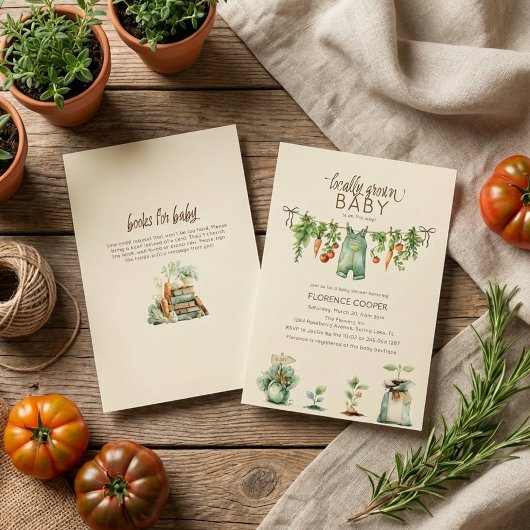 Locally Grown Baby Shower Einladung