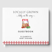 Locally Grown Baby Shower Farm Market Gingham Gästebuch (Vorderseite)