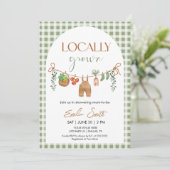 Locally Grown Baby Shower Invitation Einladung (Stehend Vorderseite)