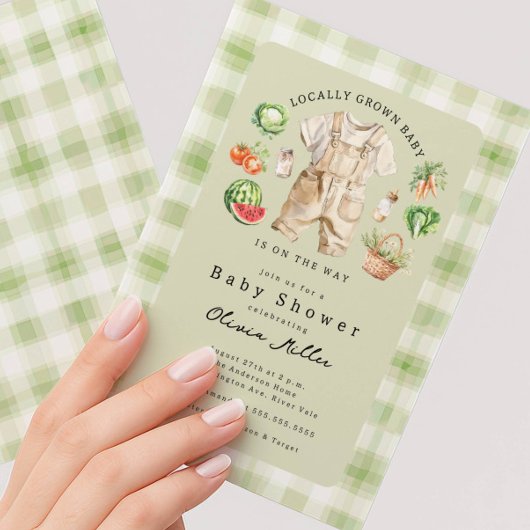 Locally Grown Baby Shower Invitation Einladung