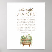 Locally Grown Baby Shower Late Night Diaper Poster (Vorne)