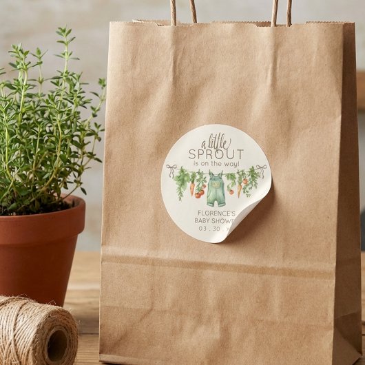 Locally Grown Baby Shower Party Runder Aufkleber