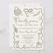 Locally Grown Baby Shower Rustic Farmer’s Market Einladung (Vorderseite)
