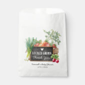 Locally Grown Baby shower Thank You  Geschenktütchen (Vorderseite)