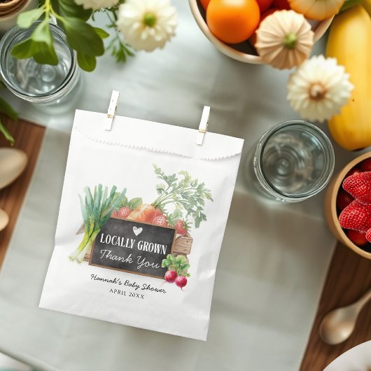 Locally Grown Baby shower Thank You  Geschenktütchen