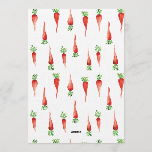 Locally Grown Baby Shower Watercolor Carrots Einladung (Rückseite)