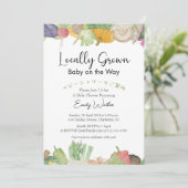 Locally Grown Baby Shower Watercolor Vegetables Einladung (Stehend Vorderseite)