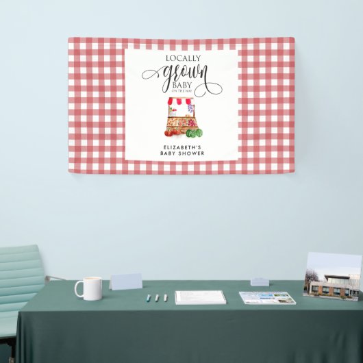 Locally Grown Baby Shower Welcome Gingham Banner (Messeveranstaltung)