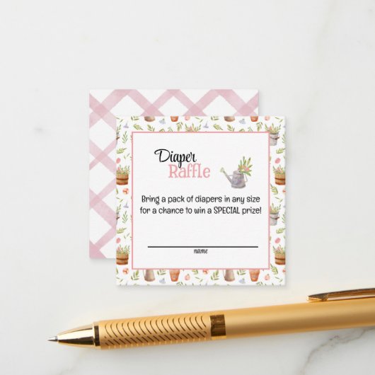Locally Grown Diaper Raffle Card Begleitkarte (Vorderseite/Rückseite Beispiel)
