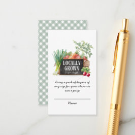 Locally Grown Diaper Raffle Tickets Baby Shower Begleitkarte