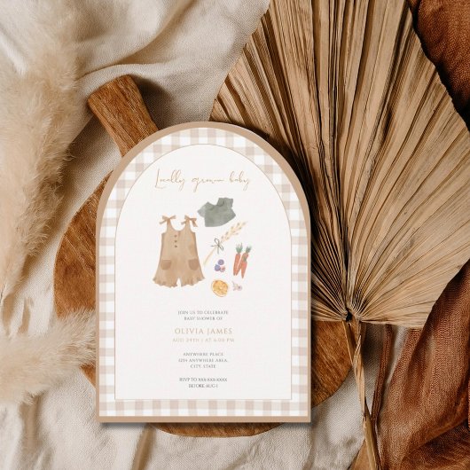 Locally grown farmer’s market baby shower einladung