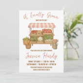Locally Grown, Farmer's Market Baby Shower Einladung (Stehend Vorderseite)