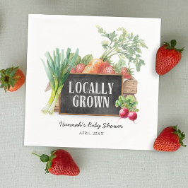 Locally Grown Gender Neutral Baby Shower Serviette