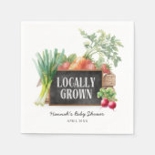 Locally Grown Gender Neutral Baby Shower Serviette (Vorderseite)