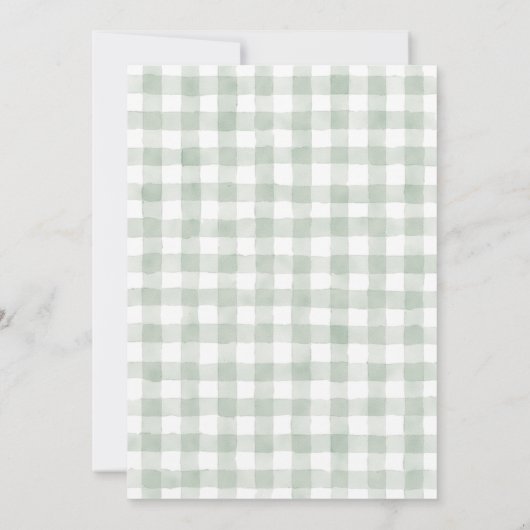 Locally Grown Hand Drawn Bow Squiggle Baby Shower Einladung (Rückseite)