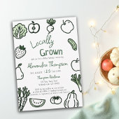 Locally Grown Hand Drawn Farm Fresh Baby Shower Einladung