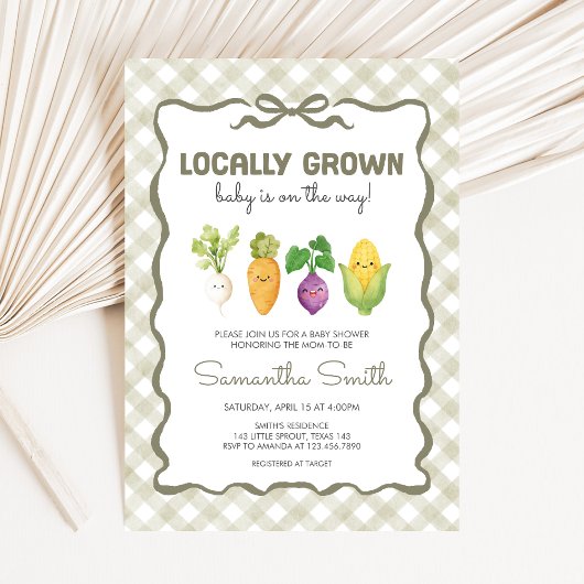 Locally Grown Little Sprout Baby Shower Einladung