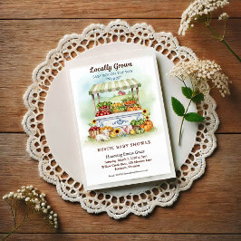 Locally Grown Market Boy Baby Shower Invitation Postkarte