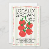 Locally Grown Market Tomato Neutral Baby Shower Einladung (Vorne/Hinten)