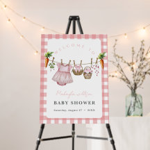 Locally Grown pink Baby Shower Welcome Sign Poster