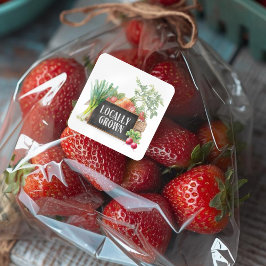 Locally Grown Rustic Farmer's Market Quadratischer Aufkleber