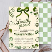 Locally Grown Rustic Hand-Drawn Baby Shower Einladung