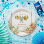 Locally Grown Veggie Clothesline Baby Shower Pappteller (Party)