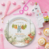 Locally Grown Veggie Clothesline Baby Shower Pappteller (Party)