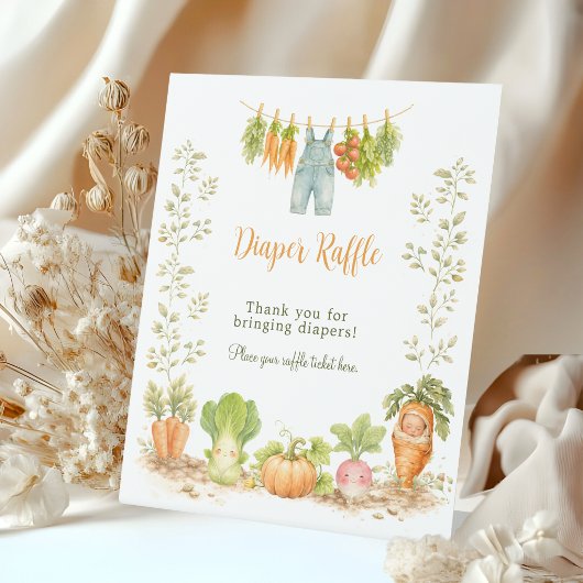 Locally Grown Veggie Clothesline Diaper Raffle Sockelschild