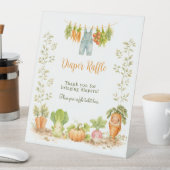 Locally Grown Veggie Clothesline Diaper Raffle Sockelschild (In Situ)