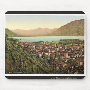 Locarno, Gesamtansicht, Tessin, Schweiz vintage Mousepad