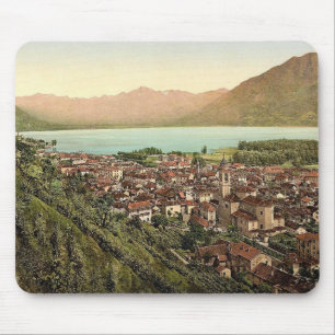 Locarno, Gesamtansicht, Tessin, Schweiz vintage Mousepad