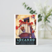 Locarno, Schweiz, Frauen auf Terrasse, Blume Postkarte (Stehend Vorderseite)