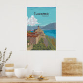 Locarno Schweiz Reiseplakat Poster (Küche)