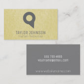 Locator-Button | Pergament Visitenkarte (Vorne/Hinten)