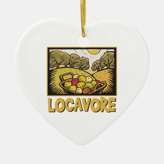 Locavore langsame Nahrung Keramik Ornament (Vorne)