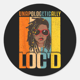 Loc'd Black Queen Melanin Loc'd Hair Runder Aufkleber