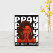 Loc'd Black Woman Pray On It Throught It Over It C Karte (Gelbe Blume)