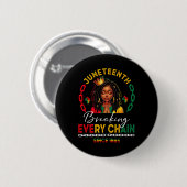 Loc'd Haare Schwarze Frauen brechen jede Kette Jun Button (Vorne & Hinten)