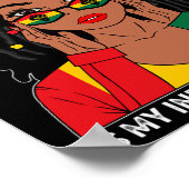 Loc'd Hair Schwarze Frau Juneteenth ist meine Unab Poster (Ecke)
